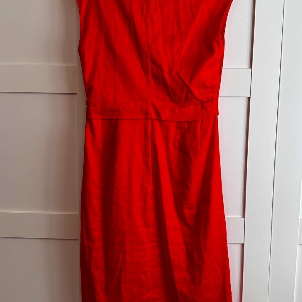 Frame Twisted Front Range Red Linen Sleeveless Dr… - image 6